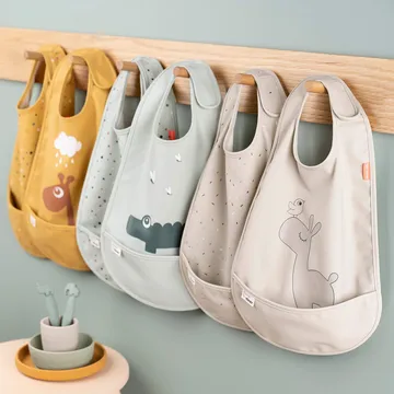 Elphee bib with velcro 2-pack - Blue - Done by deer