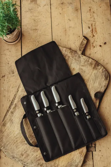 Calgary knife bag - Stainless steel, 6 pieces - Dorre