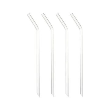 Dora drink stirrer straw glass 21 cm 4-pack - Bent - Dorre