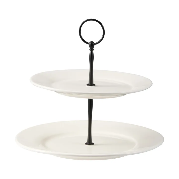 Kafi cake stand 2 tiers porcelain - White - Dorre