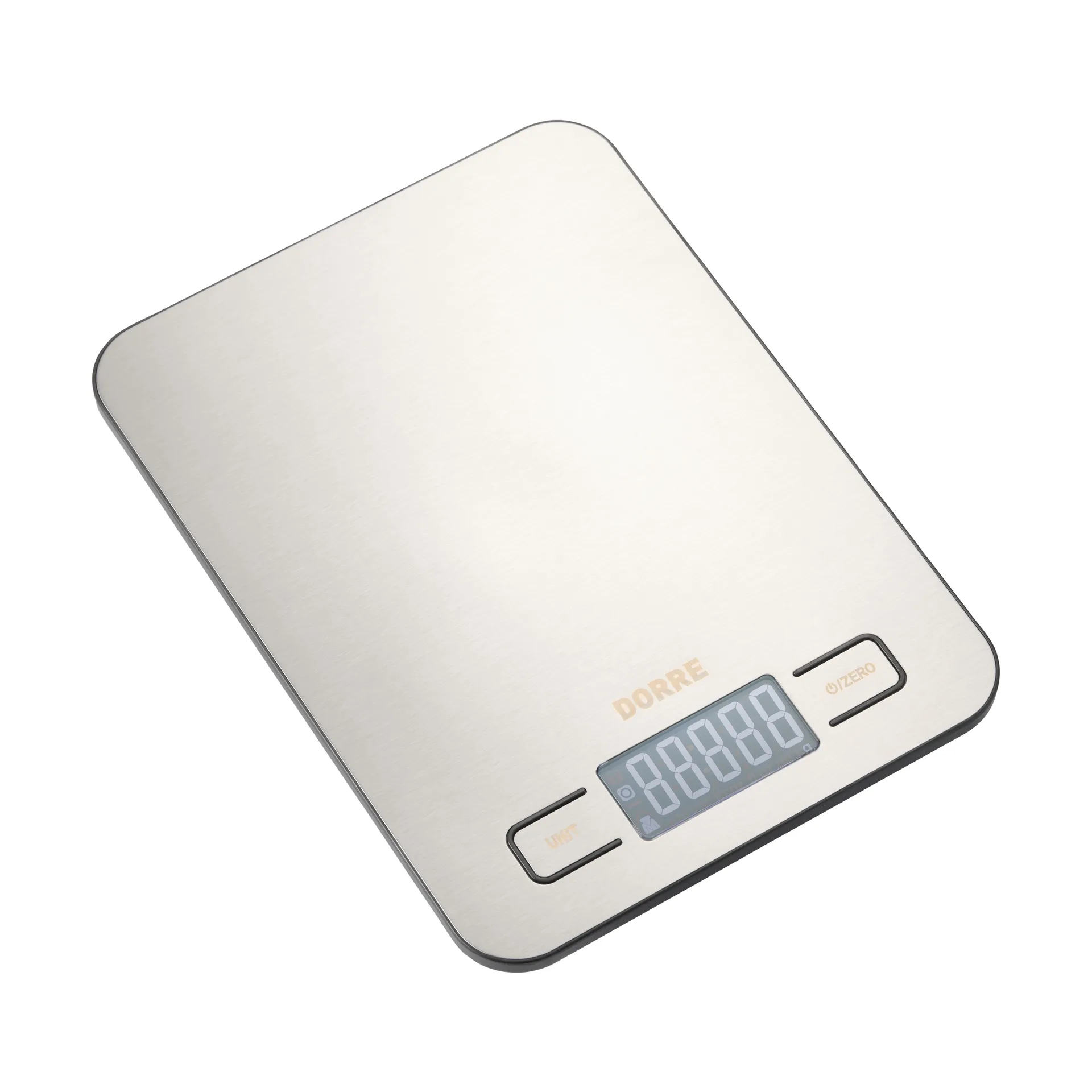 Kaori kitchen scale, Stainless steel, 5 g-10 kg, 23x17x1.88 cm Dorre
