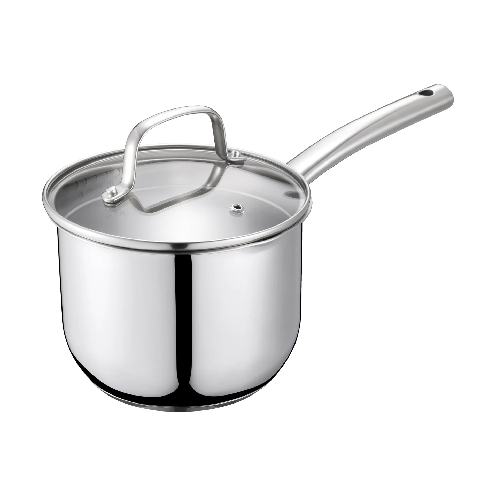 Kerri saucepan set, Stainless steel, 10 pieces Dorre