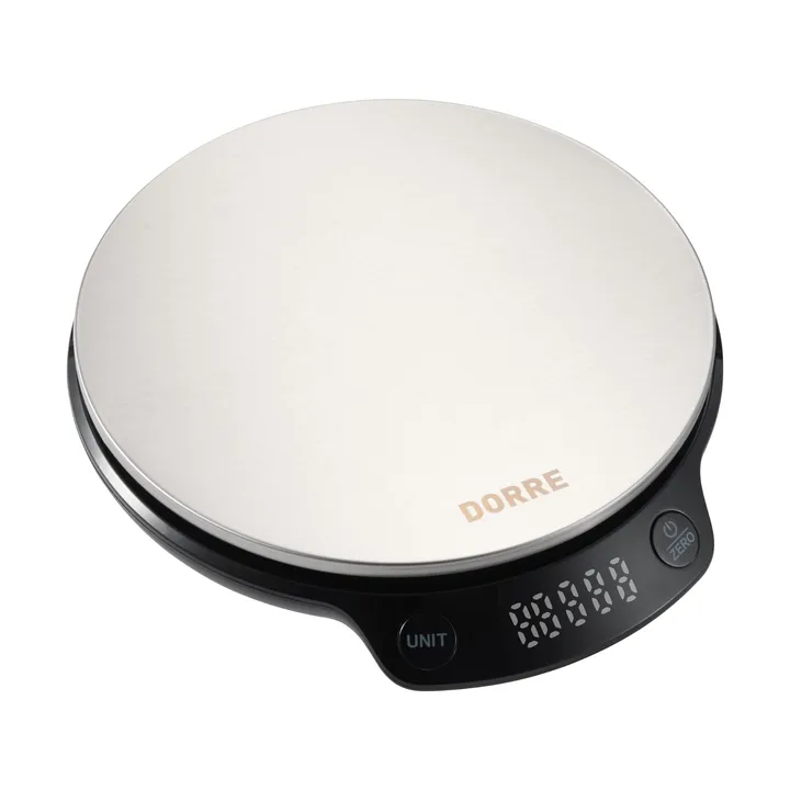Kori kitchen scale - Stainless steel, 0.2-5000 grams, 18x16.5x3.1 cm - Dorre