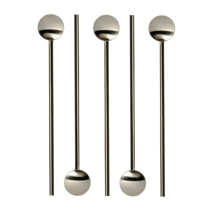 Tor cocktailspoon with straw 20 cm 6-pack - Stainless steel - Dorre