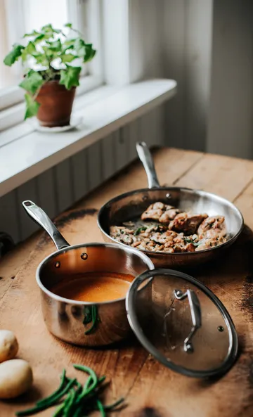 Trivence saucepan - Stainless steel, glass lid, 2 L - Dorre