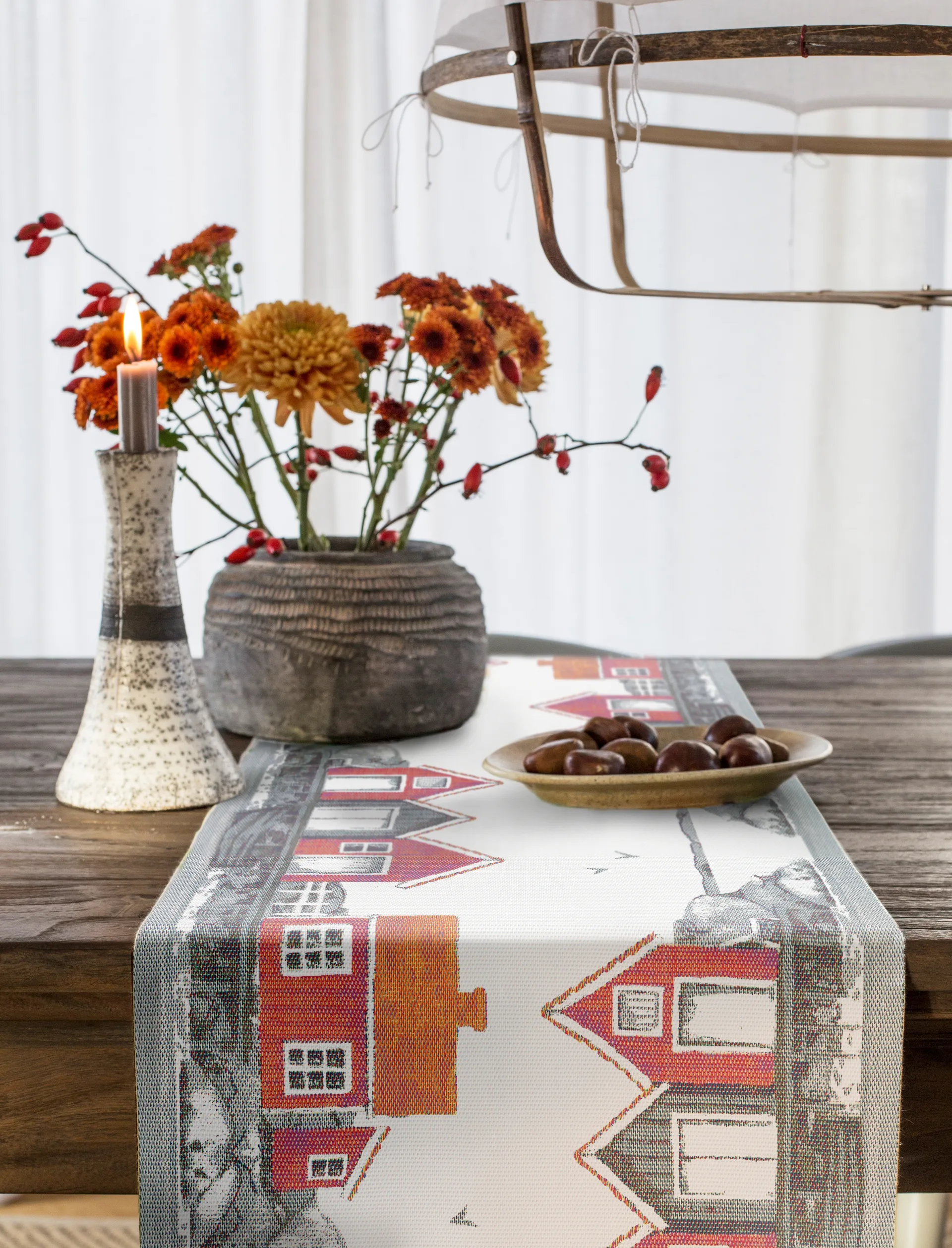 Skärgård table runner 35x80 cm, Multi Ekelund Linneväveri