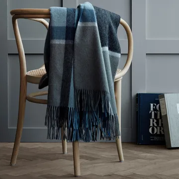 Manhattan throw - steel blue-dusty ocean - Elvang Denmark