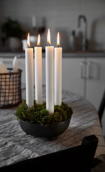 Ernst advent candle on foot Ø18 cm - Blackened aluminium - ERNST