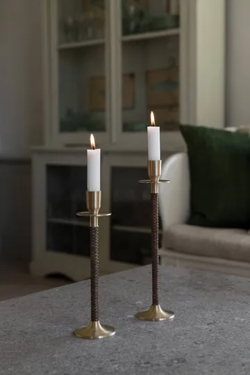 Ernst braided candleholder - Brass, Ø8x30 cm - ERNST
