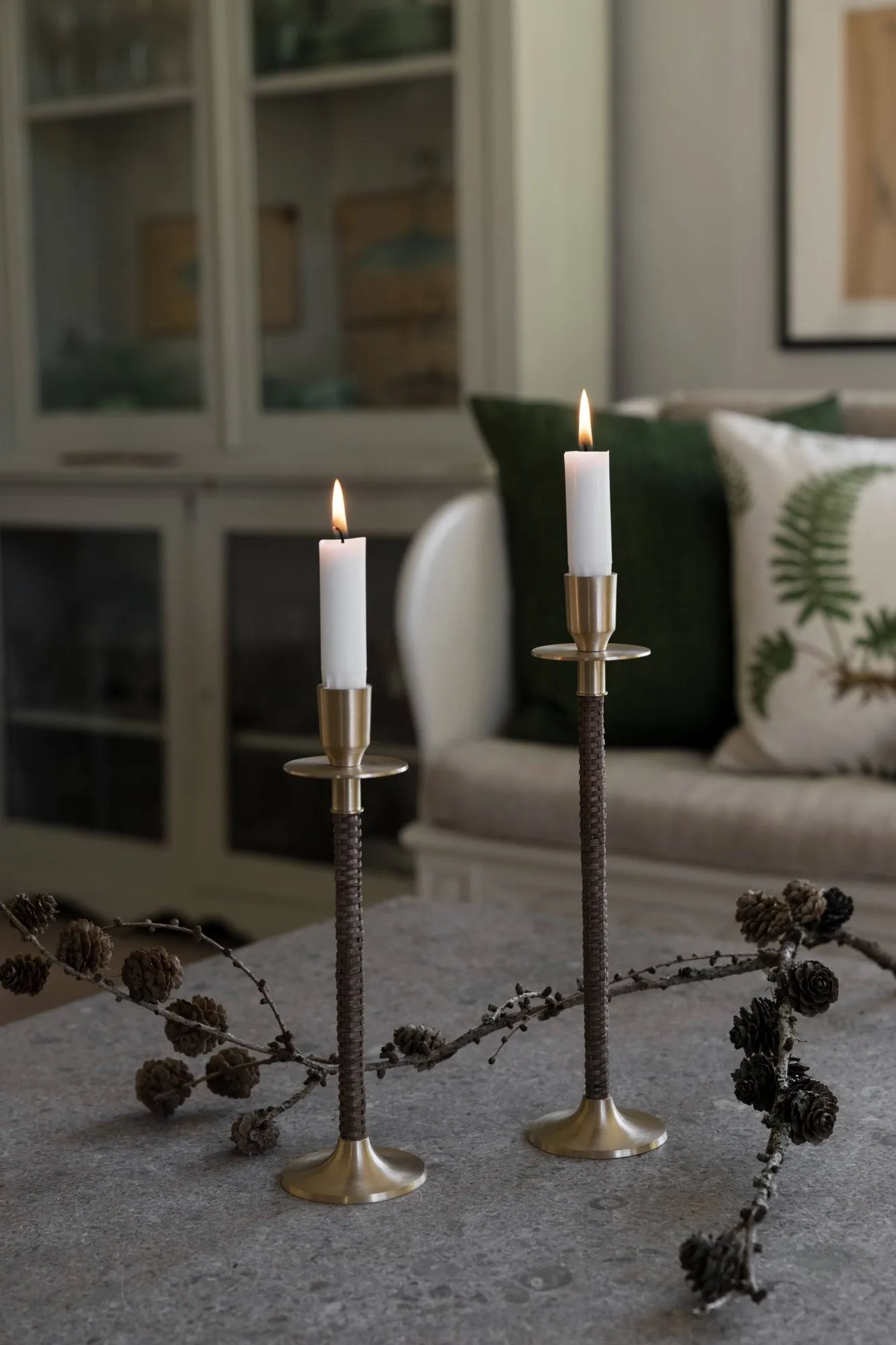 Ernst braided candleholder, Brass, Ø8x30 cm ERNST