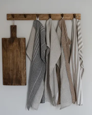 Ernst kitchen towel thin stripes 47x70 cm - Beige-white stripe - ERNST