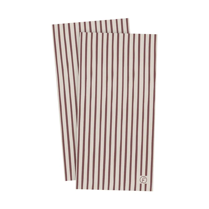 Ernst napkin striped 10x20 cm 20-pack - Red-light gray - ERNST