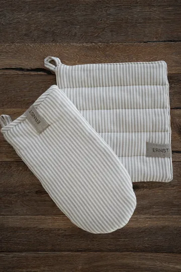 Ernst oven mitt striped - Beige-white stripe - ERNST