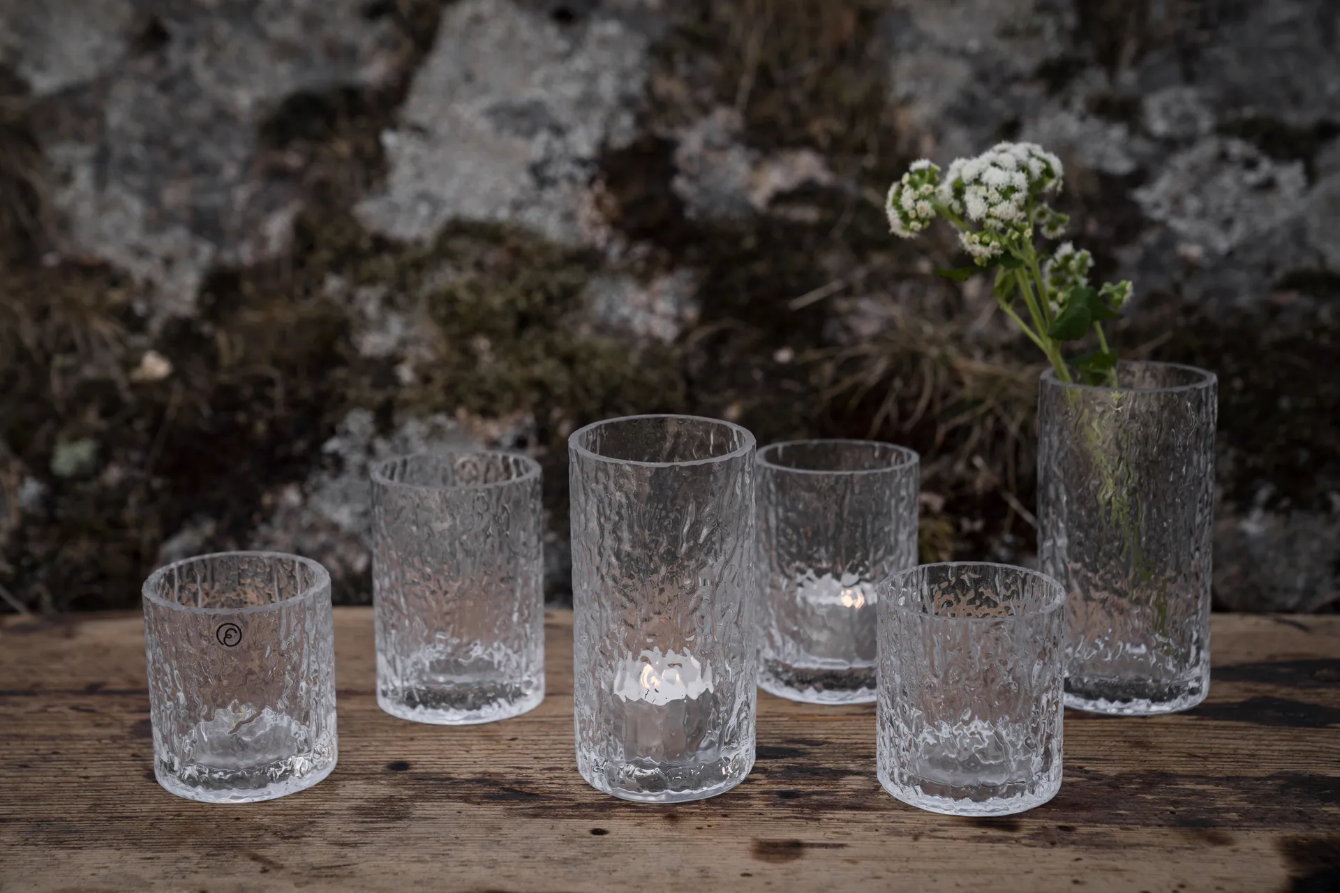 Ernst patterned vase/candle holder, Clear, Ø5.3x8.5 cm ERNST