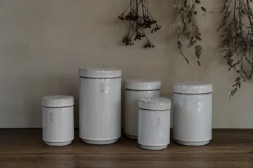 Ernst storage jar with lid 15.5 cm - Natural white - ERNST