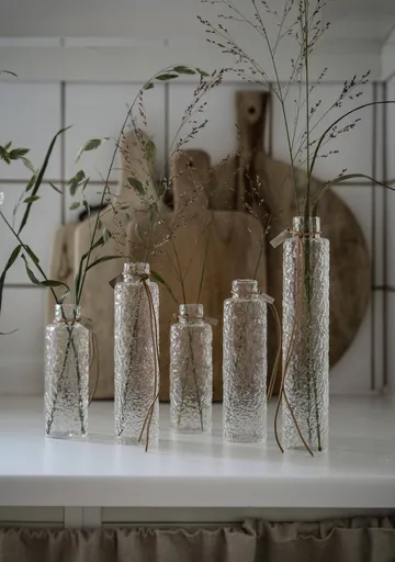 Ernst structure glass vase clear - Ø5x20 cm - ERNST