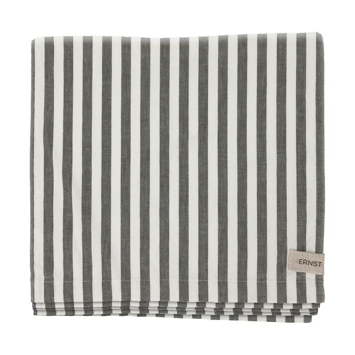 Ernst tablecloth striped 145x300 cm - Green-white - ERNST