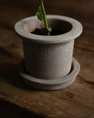 Ernst terracotta pot with saucer - Ø12x10 cm - ERNST