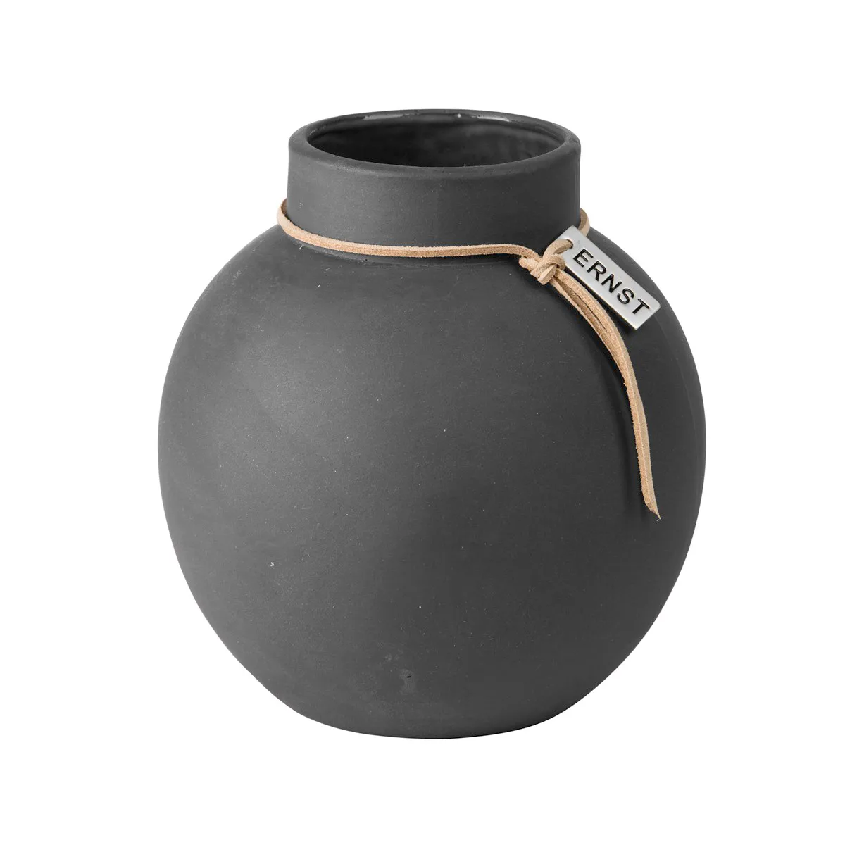 Ernst vase stoneware dark grey, 14 cm ERNST