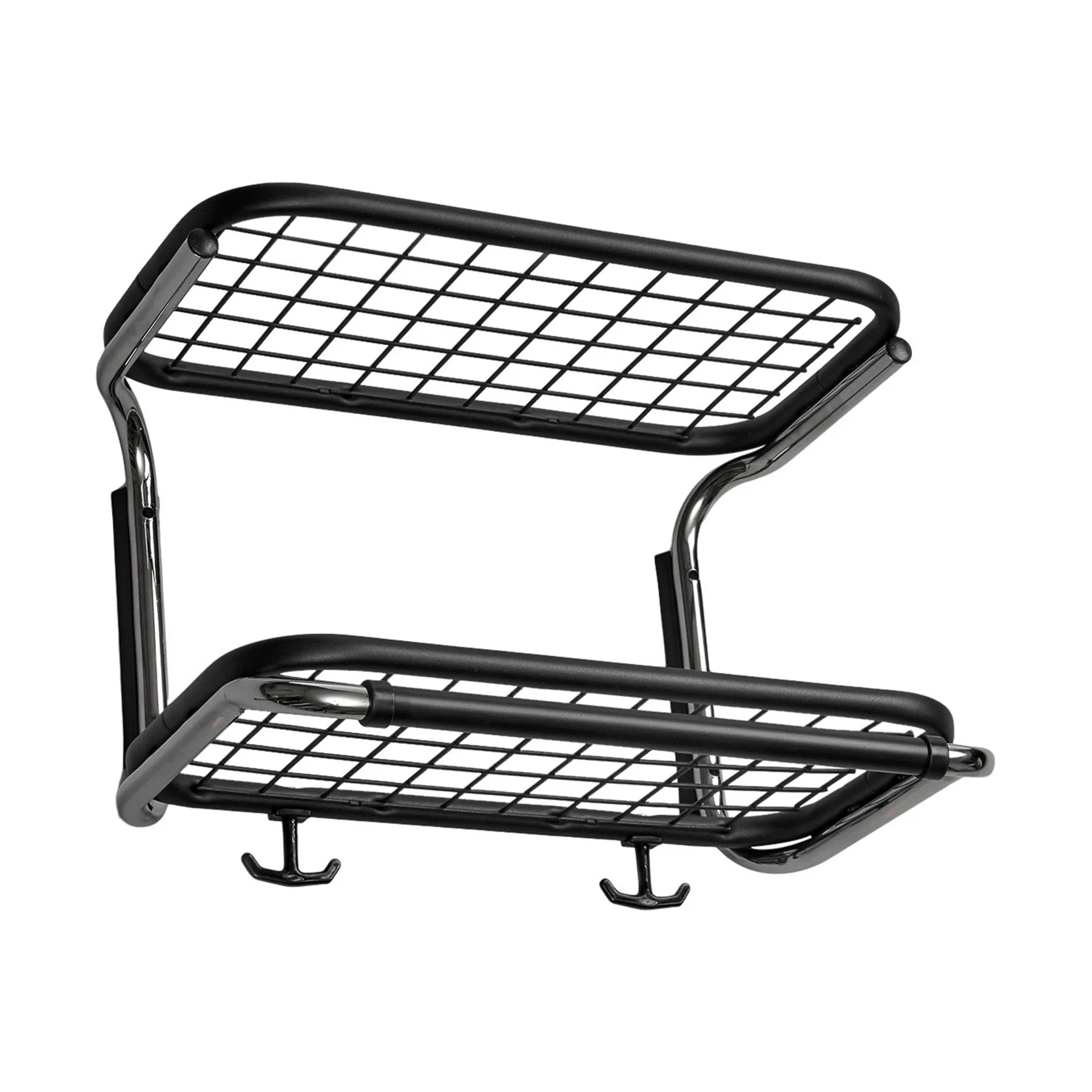 Classic 650 hat shelf, Black/chrome, 2 levels, 40 cm Essem Design