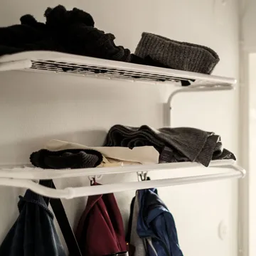 Classic 650 hat shelf - Black/chrome, 2 levels, 40 cm - Essem Design