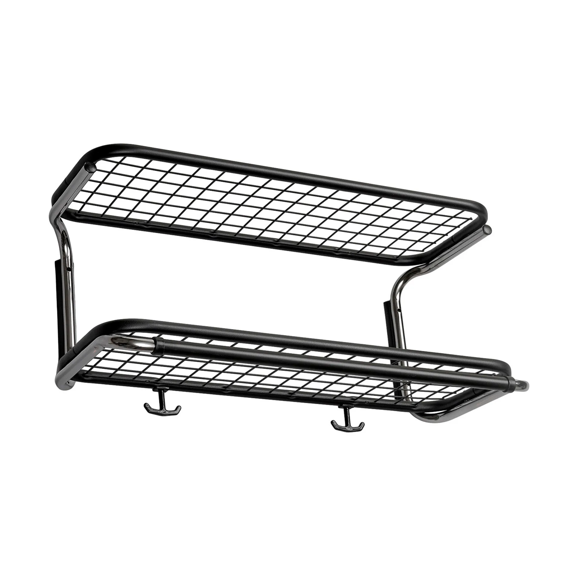 Classic 650 hat shelf, Black/chrome, 2 levels, 50 cm Essem Design