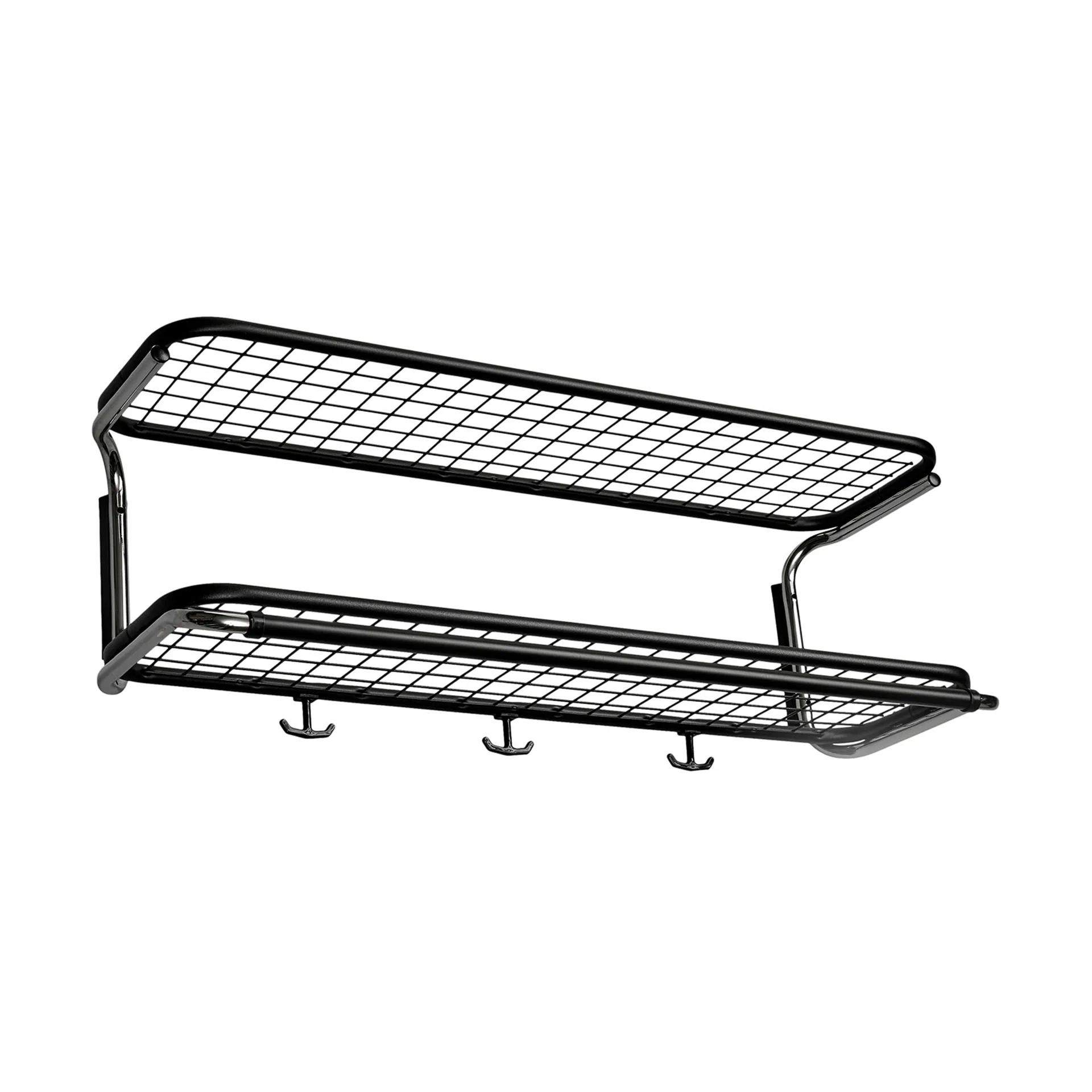 Classic 650 hat shelf, Black/chrome, 2 levels, 80 cm Essem Design