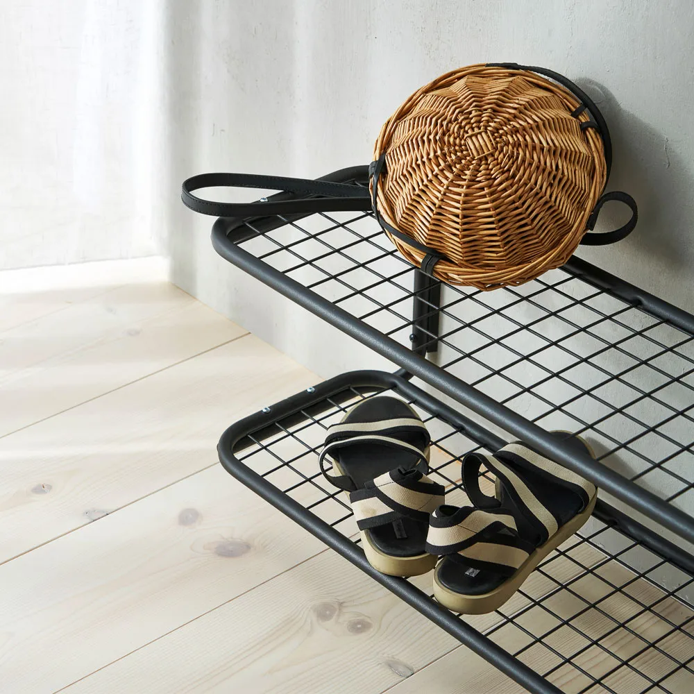 Classic 650 shoe shelf, Black/black, 2 levels, 120 cm Essem Design