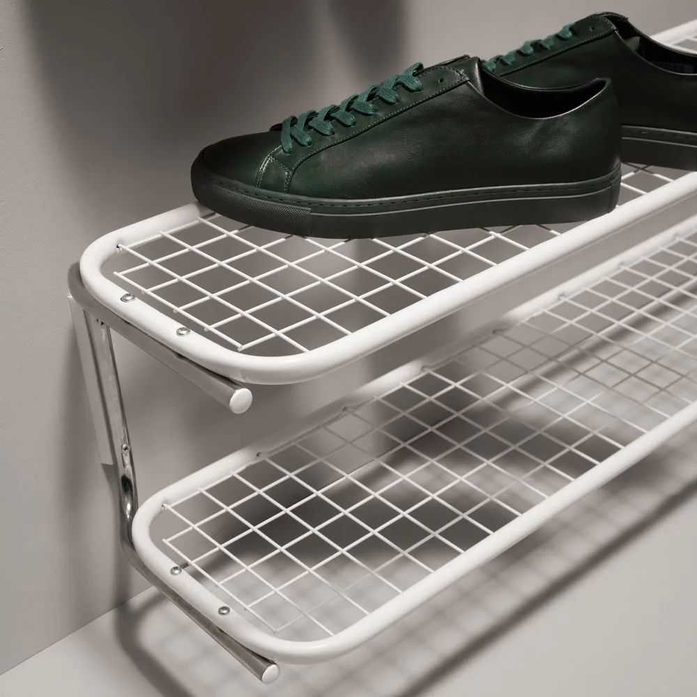 Classic 650 shoe shelf, Black/chrome, 2 levels, 100 cm Essem Design