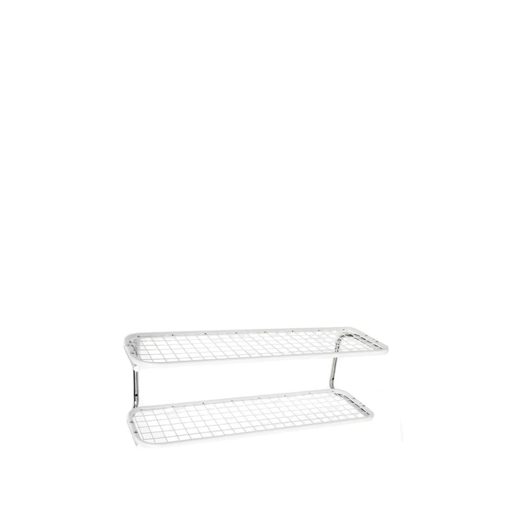 Classic 650 shoe shelf, White/chrome, 2 levels, 70 cm Essem Design