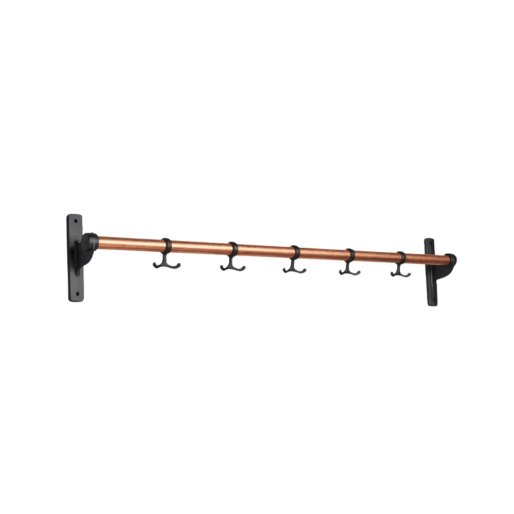 Nostalgi Hook rack, Copper, black stand Essem Design