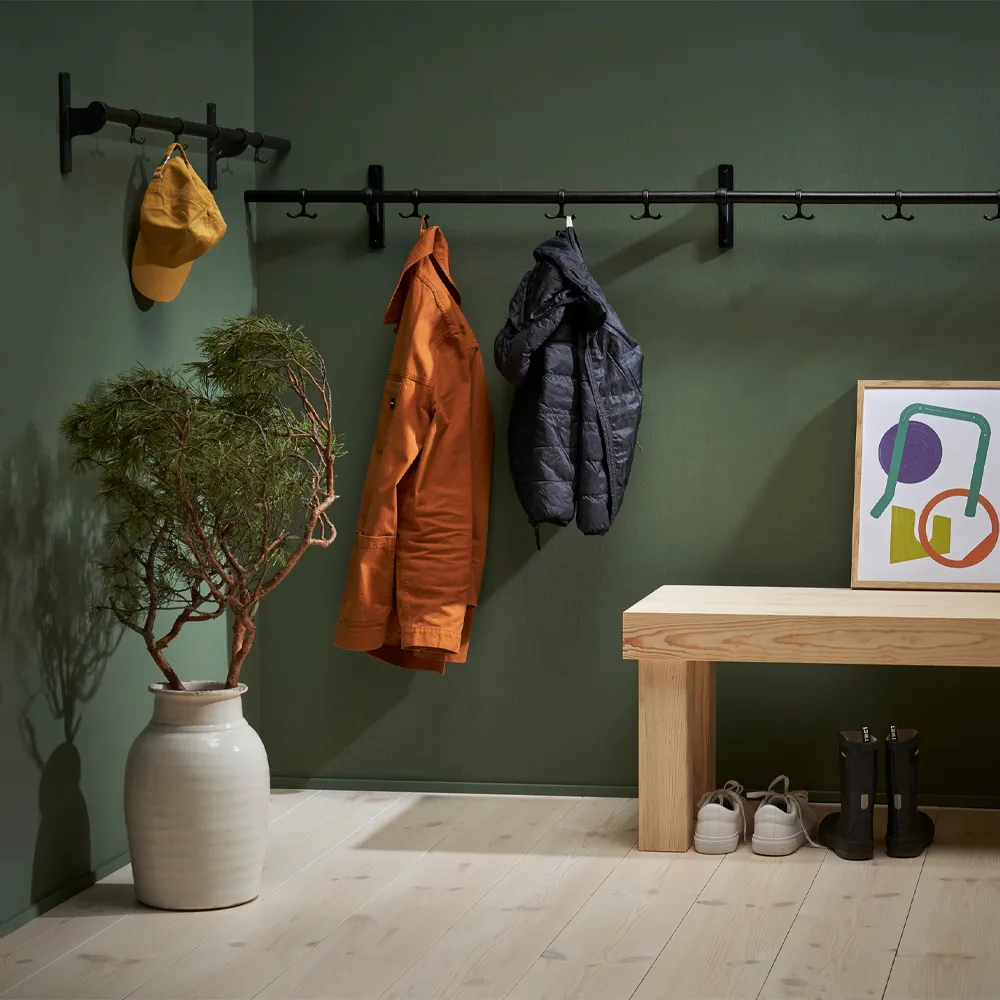 Nostalgi Hook rack, Copper, black stand Essem Design