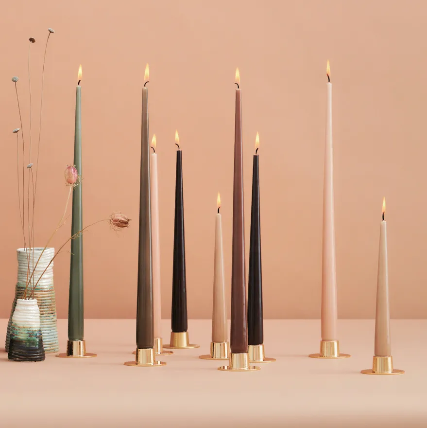 ester & erik candle sticks smooth 2-pack, Gold ester & erik