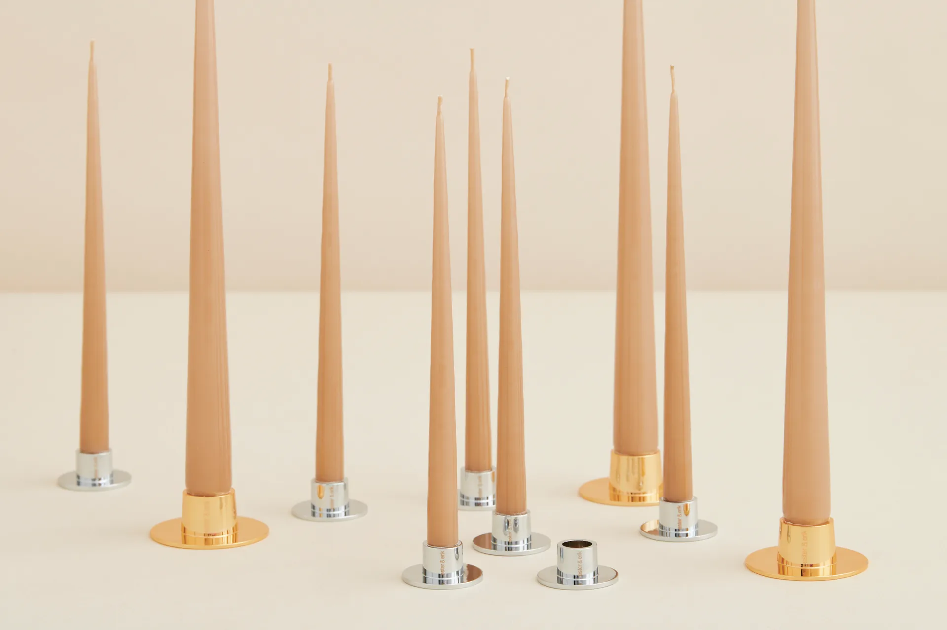 ester & erik candle sticks smooth 2-pack, Gold ester & erik