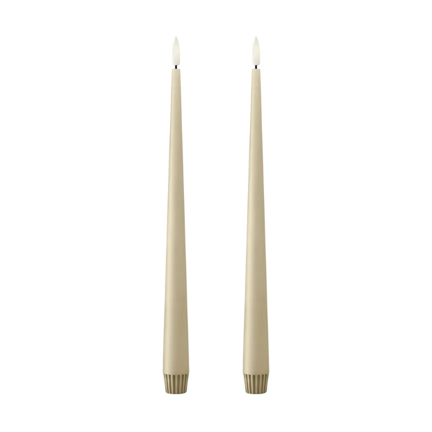 ester & erik taper candle LED 2-pack, 14 Pale ginger , 30 cm ester & erik