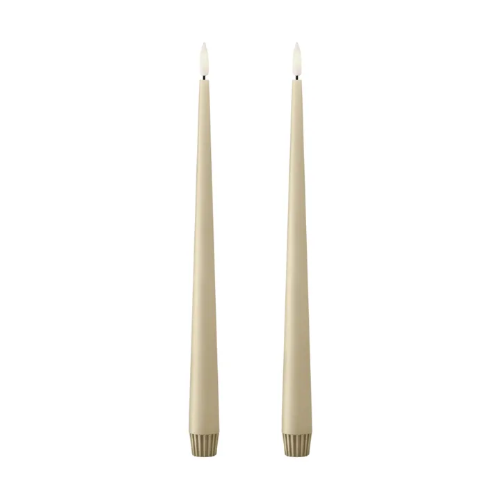 ester & erik taper candle LED 2-pack - 14 Pale ginger , 30 cm - ester & erik