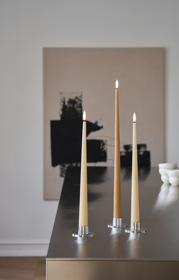 ester & erik taper candle LED 2-pack - 14 Pale ginger , 30 cm - ester & erik