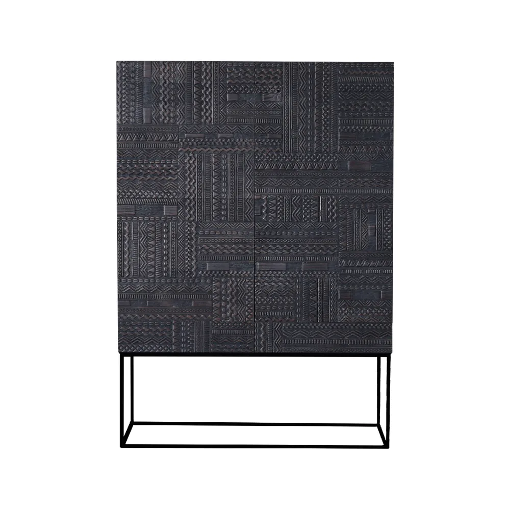Ancestors Tabwa cabinet, Teak 3 doors-2 drawers 126x180 Ethnicraft