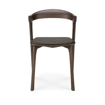Bok chair with leather seat - Brown-stained oak-brown leather - Ethnicraft