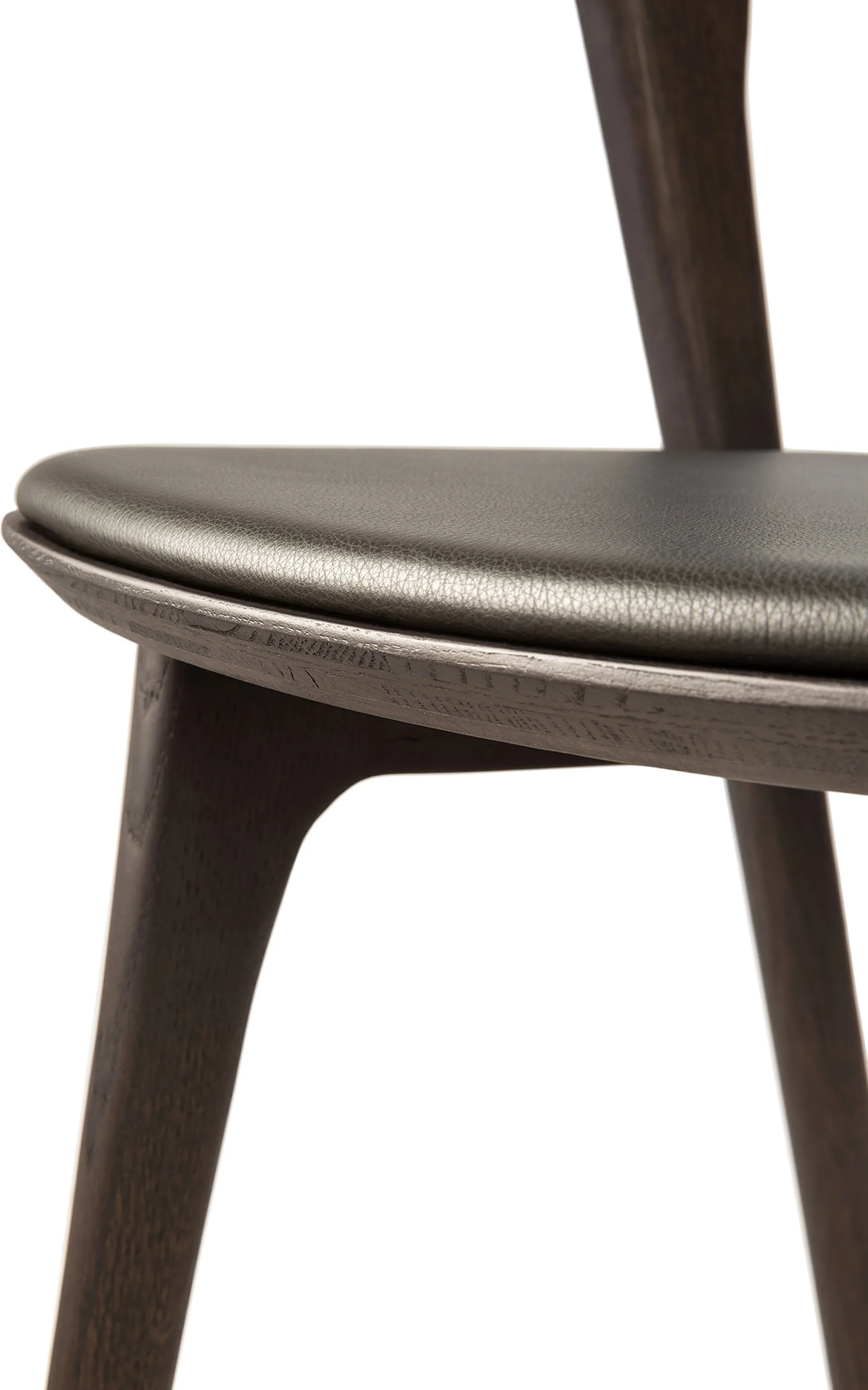 Bok chair with leather seat, Brown-stained oak-brown leather Ethnicraft