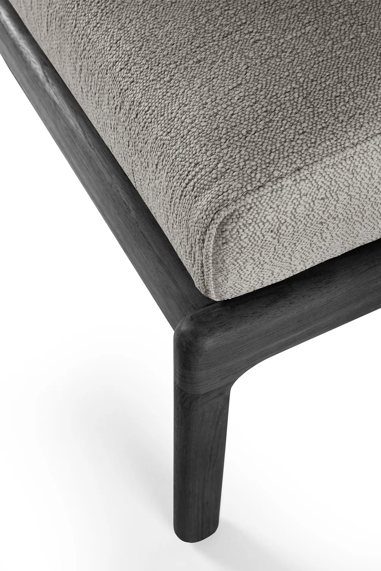 Jack outdoor footstool black stained teak, Mocha Ethnicraft