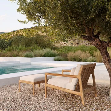Jack outdoor footstool teak - Off-white - Ethnicraft