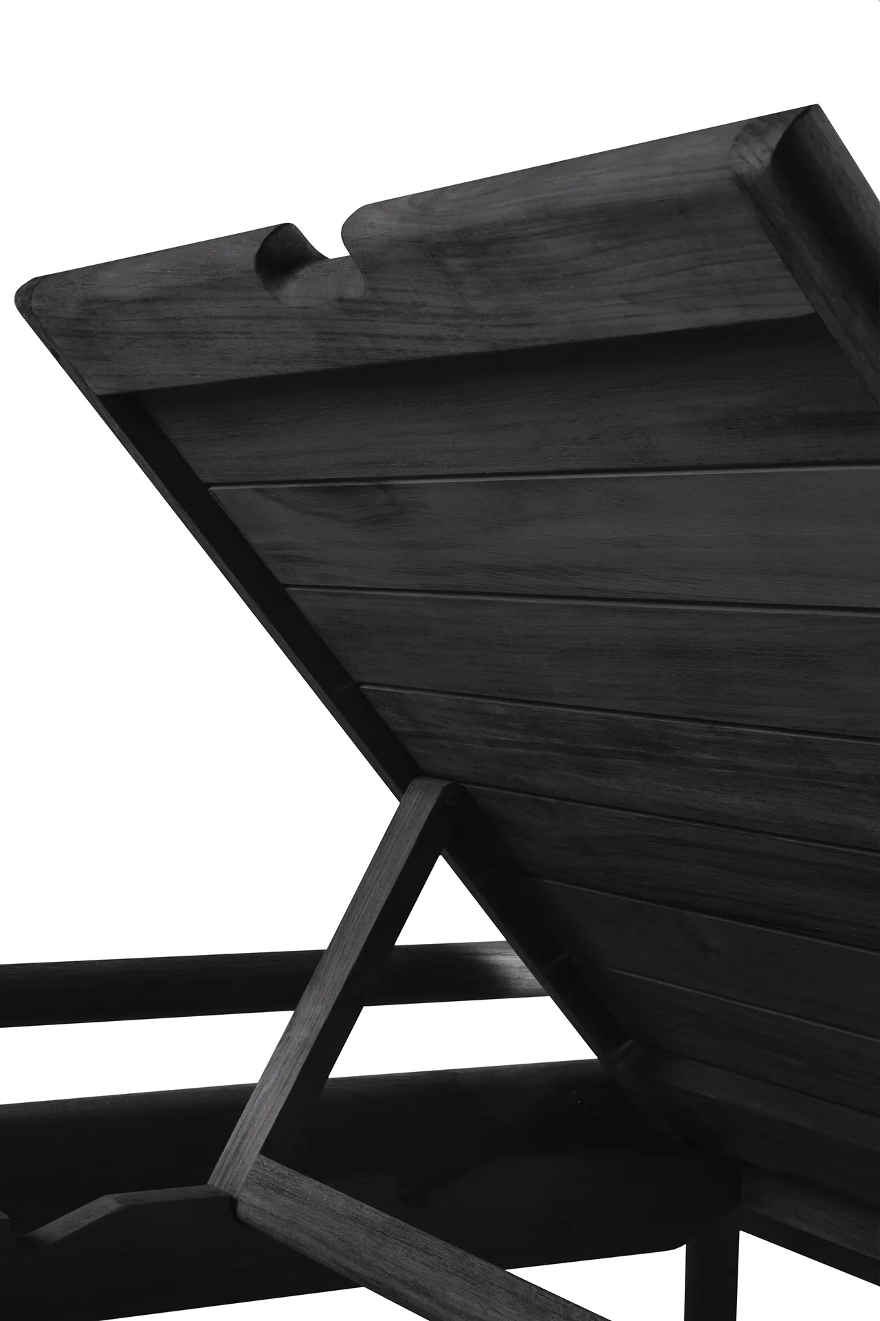 Jack outdoor sunbed black stained teak, Excl. cushion Ethnicraft