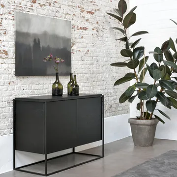 Monolit sideboard - Black oak 2 doors-Metal - Ethnicraft
