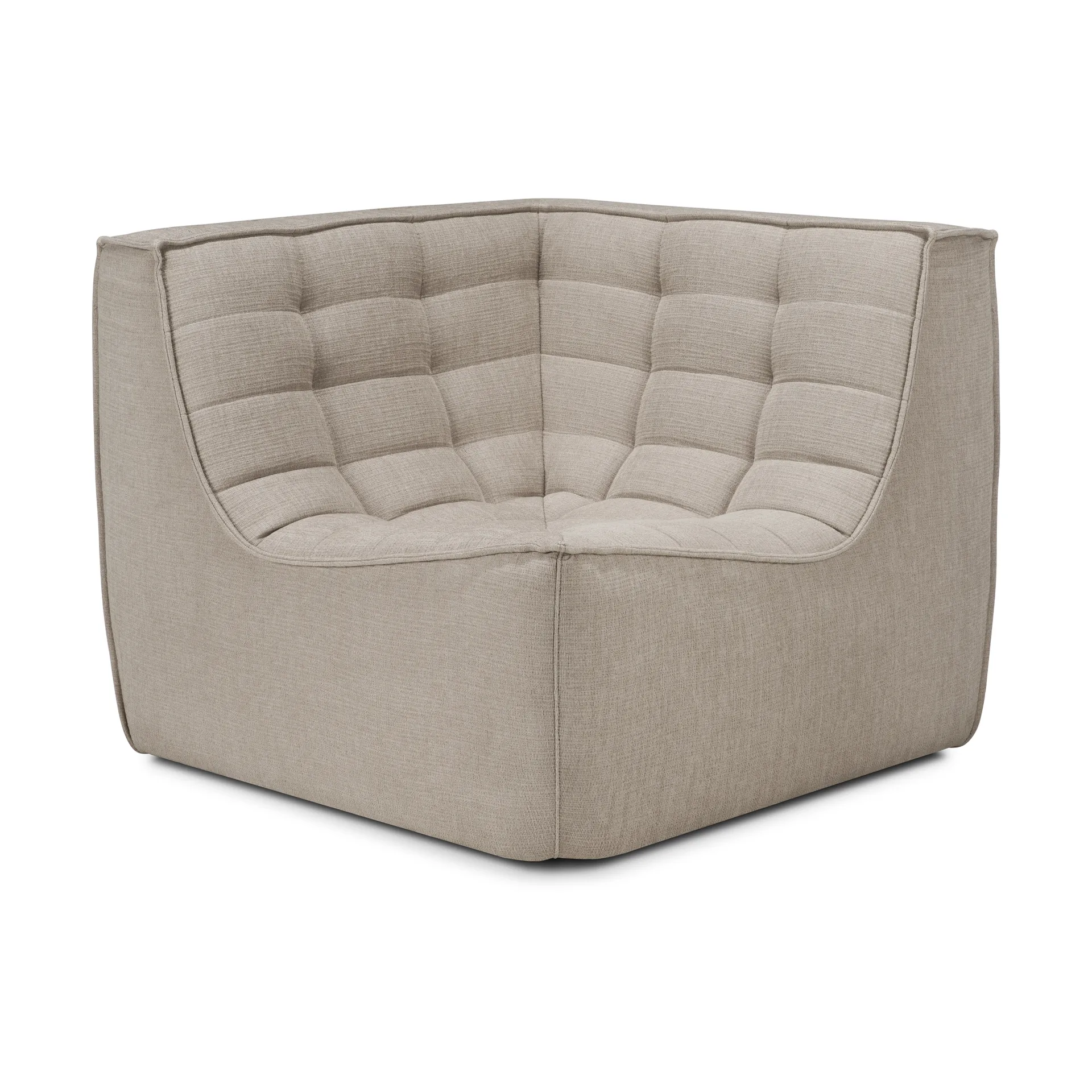 N701 corner module straight, Fabric Ecru beige Ethnicraft