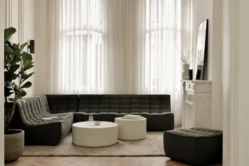 N701 modular corner sofa with rounded corner, Moss Eco fabric, 301x171 cm - Ethnicraft