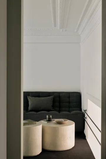 N701 modular corner sofa with rounded corner, Moss Eco fabric, 301x171 cm - Ethnicraft