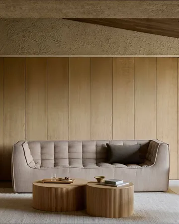 N701 sofa 3 seater sofa - Beige, with armrests - Ethnicraft