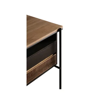 Oscar desk with drawers - Teak-black metal legs - Ethnicraft