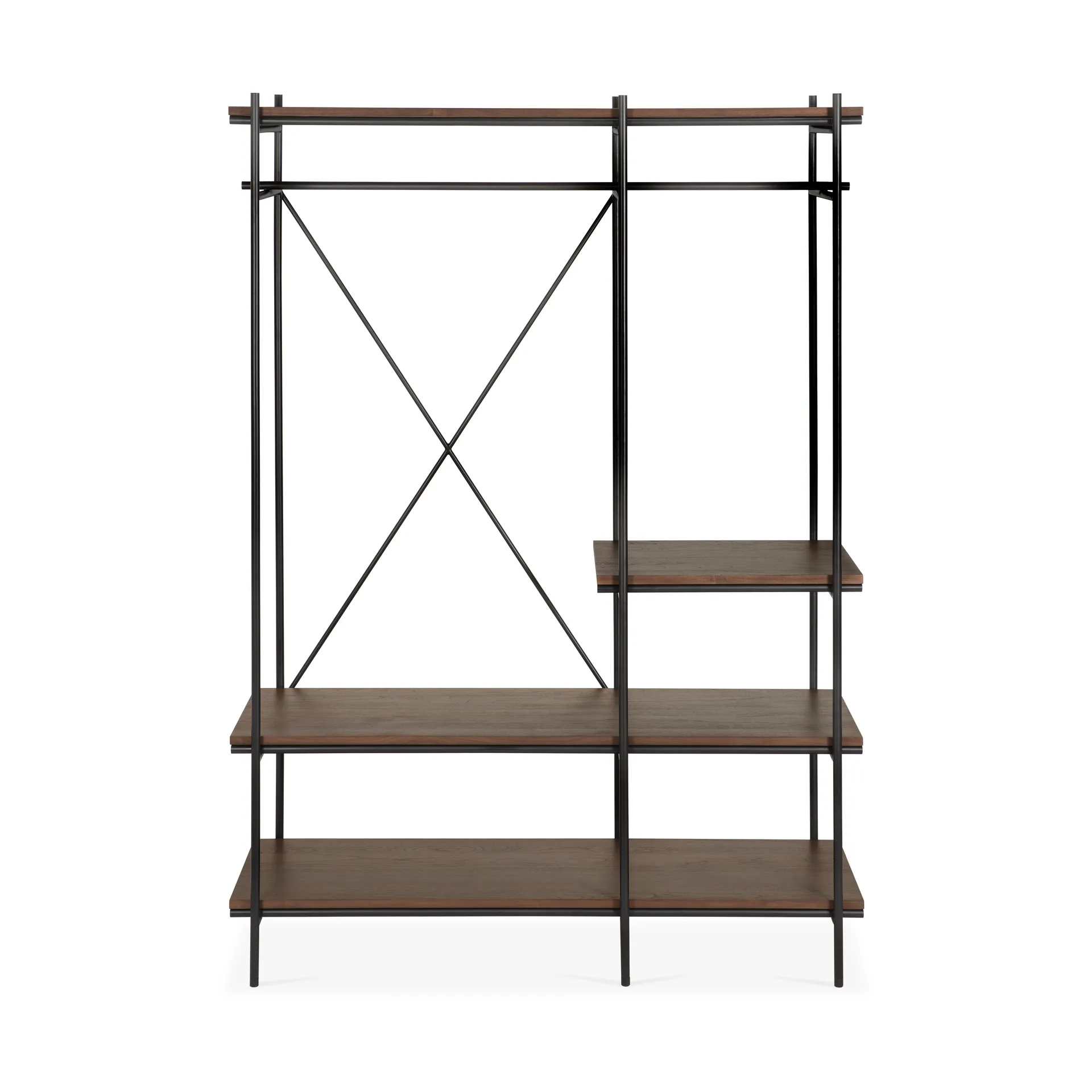 Oscar hallway furniture/floor shelf, Dark stained teak Ethnicraft